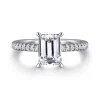 Hot Gabriel & Co. Franka - 14K White Gold Emerald Cut Hidden Halo Diamond Engagement Ring