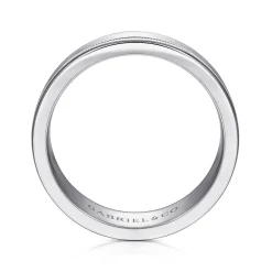 Discount Gabriel & Co. Fred - 14K White Gold 7mm - High Polished Men's Wedding Band