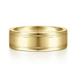 Outlet Gabriel & Co. Fred - 14K Yellow Gold 7mm - High Polished Men's Wedding Band