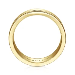 Outlet Gabriel & Co. Fred - 14K Yellow Gold 7mm - High Polished Men's Wedding Band