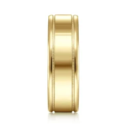 Outlet Gabriel & Co. Fred - 14K Yellow Gold 7mm - High Polished Men's Wedding Band