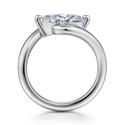 Gabriel & Co. Freye - 14K White Gold Bypass Compass Prong Marquise Shape Diamond Engagement Ring