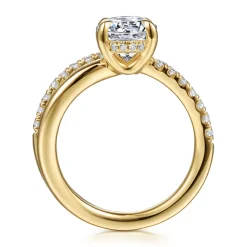 Best Gabriel & Co. Frost - 14K Yellow Gold Split Shank Oval Diamond Engagement Ring