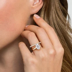 Best Gabriel & Co. Frost - 14K Yellow Gold Split Shank Oval Diamond Engagement Ring