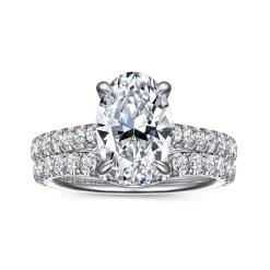 Gabriel & Co. Gaia - 14K White Gold Oval Lotus Diamond Engagement Ring