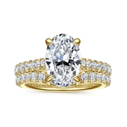 Gabriel & Co. Gaia - 14K Yellow Gold Oval Lotus Diamond Engagement Ring
