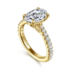 Gabriel & Co. Gaia - 14K Yellow Gold Oval Lotus Diamond Engagement Ring