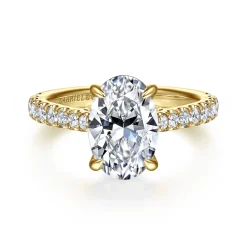 Gabriel & Co. Gaia - 14K Yellow Gold Oval Lotus Diamond Engagement Ring