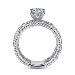 New Gabriel & Co. Galia - 14K White Gold Round Diamond Engagement Ring