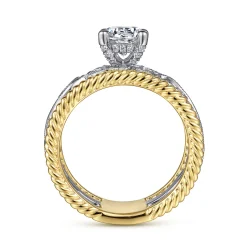 Sale Gabriel & Co. Galia - 14K White-Yellow Gold Round Diamond Engagement Ring