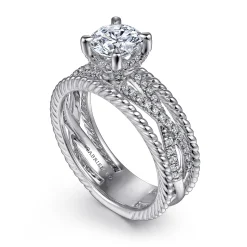 Online Gabriel & Co. Gene - 14K White Gold Round Diamond Engagement Ring
