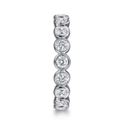 New Gabriel & Co. Genevi - 14K White Gold Bezel Diamond Eternity Band - 1.3 ct