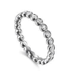 Clearance Gabriel & Co. Genevi - 14K White Gold Bezel Diamond Eternity Band - 0.5 ct