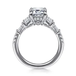 Outlet Gabriel & Co. Genni - 14K White Gold Emerald Cut Diamond Engagement Ring