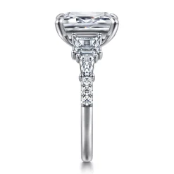 New Gabriel & Co. Genni - 14K White Gold Emerald Cut Diamond Engagement Ring