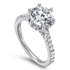 New Gabriel & Co. Genoa - 14K White Gold Diamond Engagement Ring