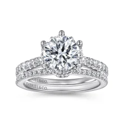 New Gabriel & Co. Genoa - 14K White Gold Diamond Engagement Ring
