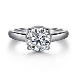 Online Gabriel & Co. Geo - 14K White Gold Round Diamond Engagement Ring
