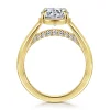 New Gabriel & Co. Geo - 14K Yellow Gold Bezel Prong Round Diamond Engagement Ring