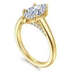 Hot Gabriel & Co. Geo - 14K Yellow Gold Marquise Shape Diamond Engagement Ring