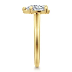 Gabriel & Co. Geo - 14K Yellow Gold Pear Shape Diamond Engagement Ring