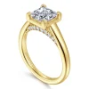 Discount Gabriel & Co. Geo - 14K Yellow Gold Princess Cut Diamond Engagement Ring