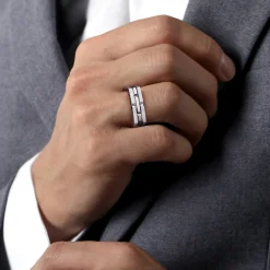 Best Gabriel & Co. Geometric Wide Band 925 Sterling Silver
