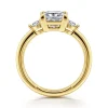 Sale Gabriel & Co. Georgia - 14K Yellow Gold Princess Cut Three Stone Diamond Engagement Ring