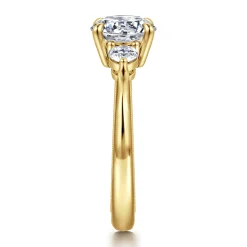 Online Gabriel & Co. Georgia - 14K Yellow Gold Round Three Stone Diamond Engagement Ring