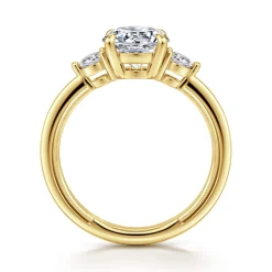 Online Gabriel & Co. Georgia - 14K Yellow Gold Round Three Stone Diamond Engagement Ring