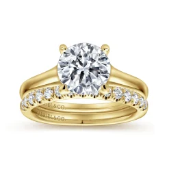 Sale Gabriel & Co. Gia - 14K Yellow Gold Round Diamond Engagement Ring