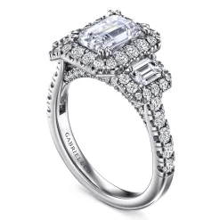 Online Gabriel & Co. Gibson - 14K White Gold Emerald Cut Diamond Engagement Ring