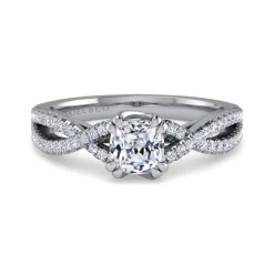 Online Gabriel & Co. Gina - 14K White Gold Twisted Cushion Cut Diamond Engagement Ring