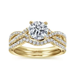 Online Gabriel & Co. Gina - 14K Yellow Gold Round Diamond Twisted Engagement Ring