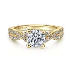 Online Gabriel & Co. Gina - 14K Yellow Gold Round Diamond Twisted Engagement Ring