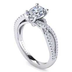 Clearance Gabriel & Co. Gina - Platinum Pear Shape Twisted Diamond Engagement Ring
