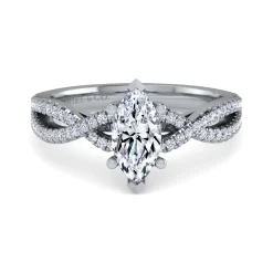 Outlet Gabriel & Co. Gina - Platinum Twisted Marquise Shape Diamond Engagement Ring