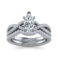 Outlet Gabriel & Co. Gina - Platinum Twisted Marquise Shape Diamond Engagement Ring