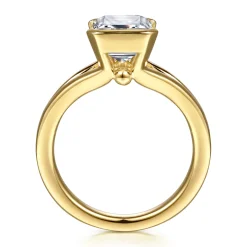 Online Gabriel & Co. Giocanda - 14K Yellow Gold Split Shank Half Bezel Emerald Cut Diamond Engagement Ring
