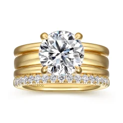 Discount Gabriel & Co. Giova - 14K Yellow Gold Round Diamond Engagement Ring