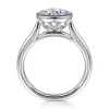 Sale Gabriel & Co. Giovana - 14K White Gold Round Bezel Set Diamond Engagement Ring