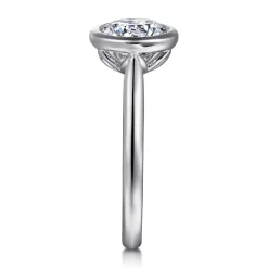 Sale Gabriel & Co. Giovana - 14K White Gold Round Bezel Set Diamond Engagement Ring