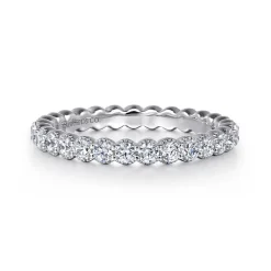 Discount Gabriel & Co. Giralda - 14K White Gold Shared Prong Set Diamond Eternity Band - 1 ct