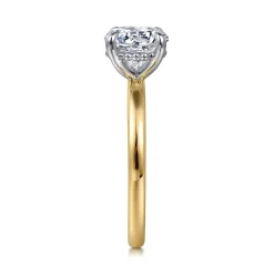 Hot Gabriel & Co. Grasey - 14K White Yellow Gold Round Solitaire Engagement Ring