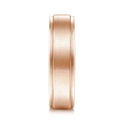 Online Gabriel & Co. Grayson - 14K Rose Gold 6mm - Beveled Edge Men's Wedding Band in Satin Finish