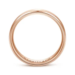 Online Gabriel & Co. Grayson - 14K Rose Gold 6mm - Beveled Edge Men's Wedding Band in Satin Finish