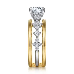 Online Gabriel & Co. Gretchen - 14K White-Yellow Gold Round Diamond Engagement Ring
