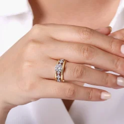 Online Gabriel & Co. Gretchen - 14K White-Yellow Gold Round Diamond Engagement Ring