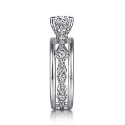 Sale Gabriel & Co. Halette - 14K White Gold Round Diamond Engagement Ring