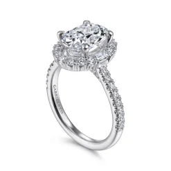 Best Gabriel & Co. Hamilton - 14K White Gold Oval Halo Diamond Engagement Ring